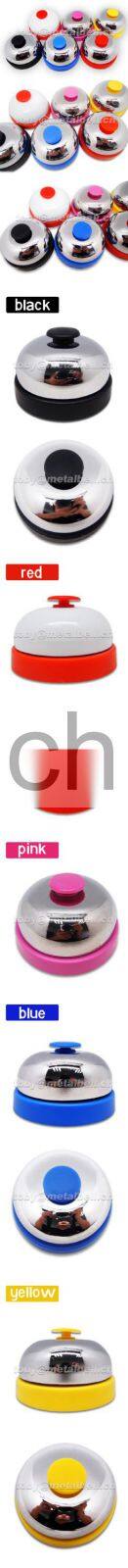 pink dinner call bell with colorful base for tables use