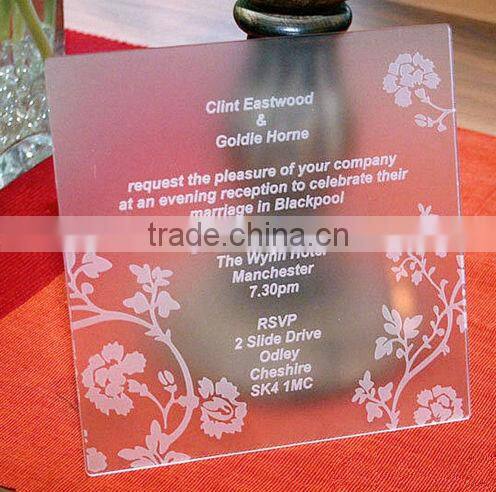 Acrylic Invitations Butterflies & Daisies Engraved Acrylic Wedding Invitations