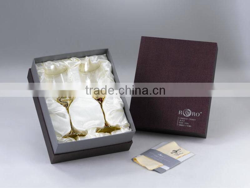 RORO Auspice dragon and phoenix enamel crystal glass red wine glass