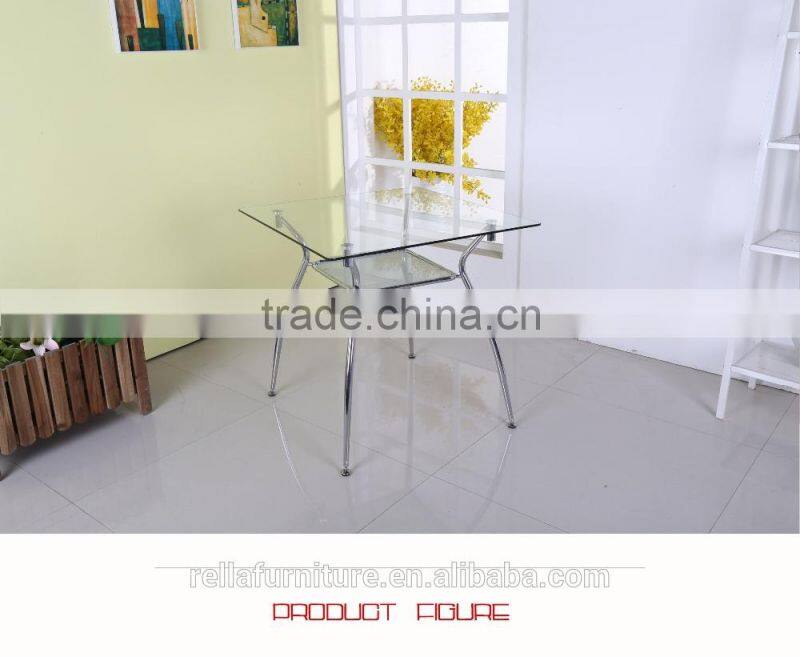Glass Dining Table With Chromed Legs Dining Room Furniture