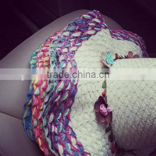 2016 fashion OEM selling colorful beach sun hats handmade boutique store new arrived girls straw hats