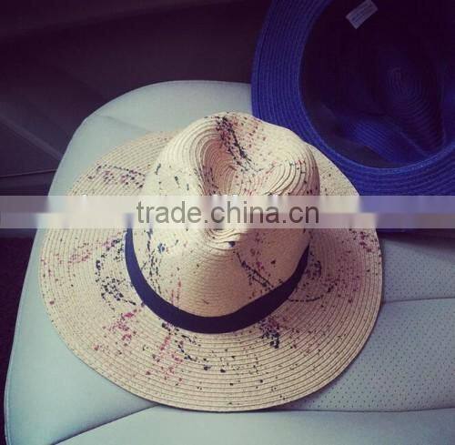 2016 wholesale latest design colombian straw hat factory original fashion ladies promotional straw hat