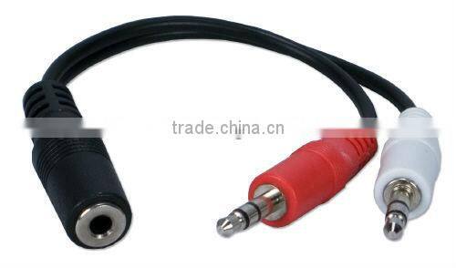 3.5mm Mini-Stereo Male to Two RCA Male Speaker Cable