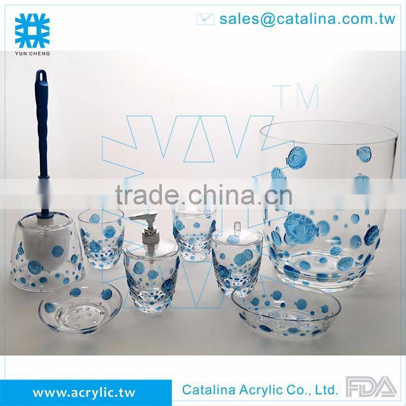 3D Bubble Pattern Soap Dish, Tumbler Lotion Dispenser Tooth Brush Holder Cotton Jar Acrylic Bathroom Accessories