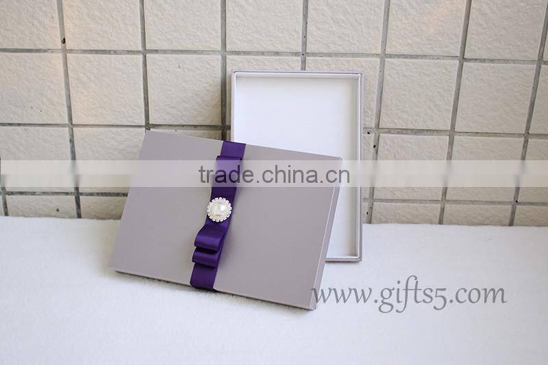 Custom Handmade wedding invitation box with pearl