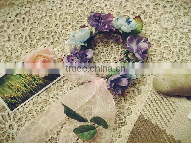 Handmade Paper Bridal Hair Accessory Flower Garland Artificial Hand Decoration and Garland for Festival and Wedding