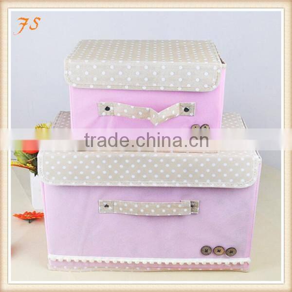 Non woven fabric foldable closet storage box without lid