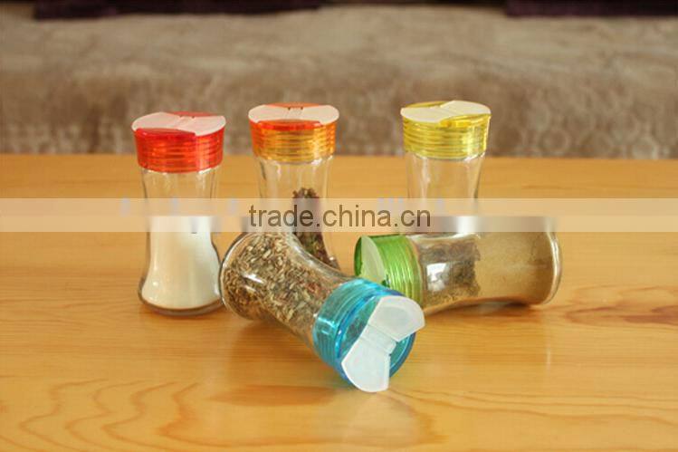 6pcs/set round glass salt and pepper shakers set