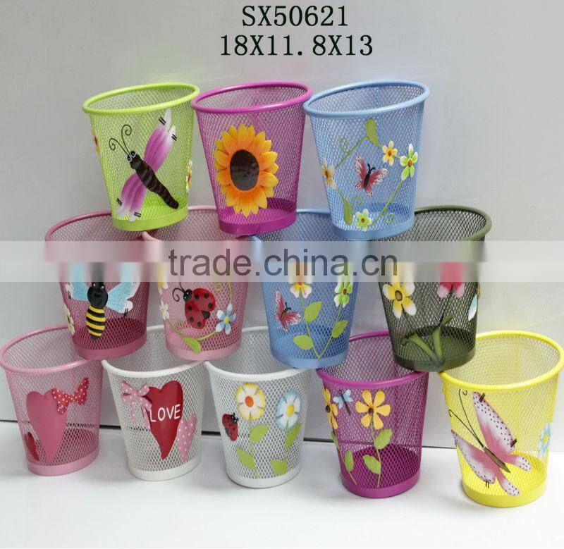 2014 Popular colorful metal garden hanging flower pot