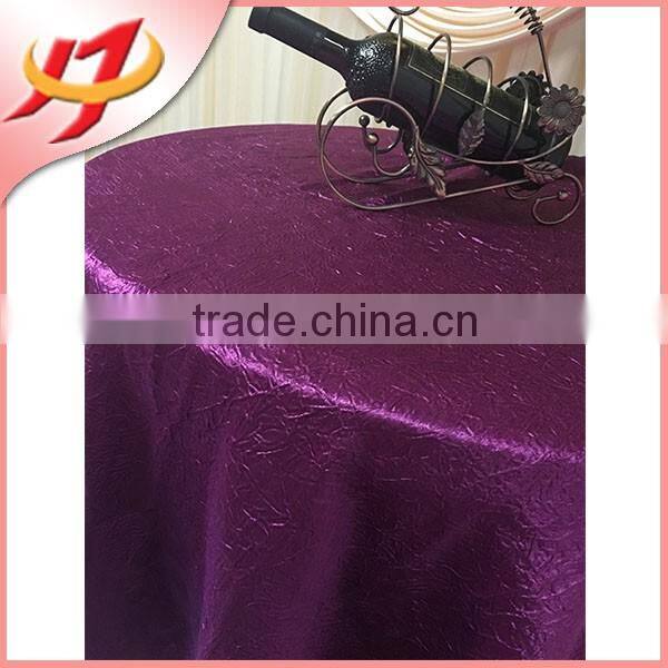 Crushed cheap polyester satin ruffled table cloth