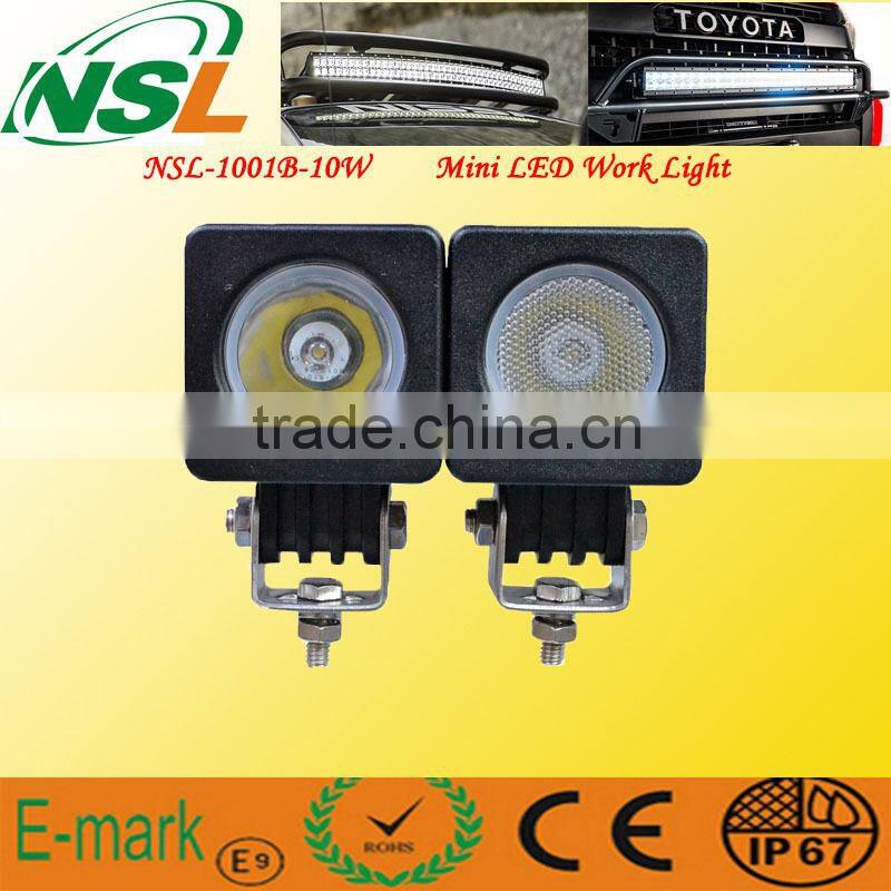10~30V 10W Cree LED Work Light Square Spot/Flood Beam LED light Motorcycle lamps
