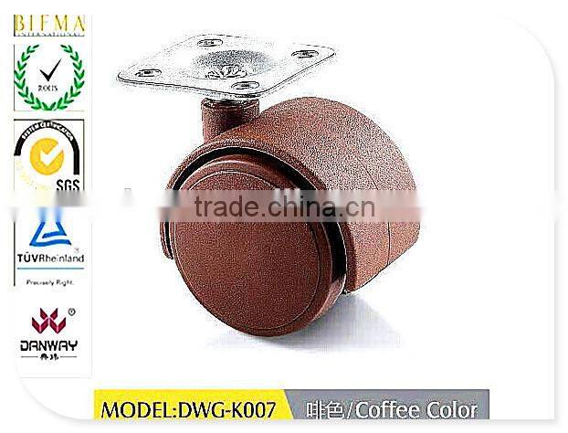 2015 Danway New colorful office chair caster / furniture caster with plate / white swivel caster with screw 40mm DWG-K007