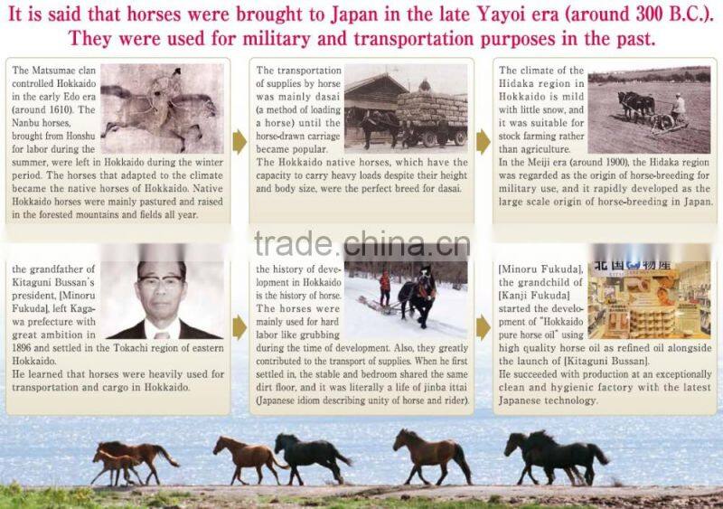 Best-selling and Japanese oil of beauty lotion horse oil with excellent moisturizing effects made in Japan