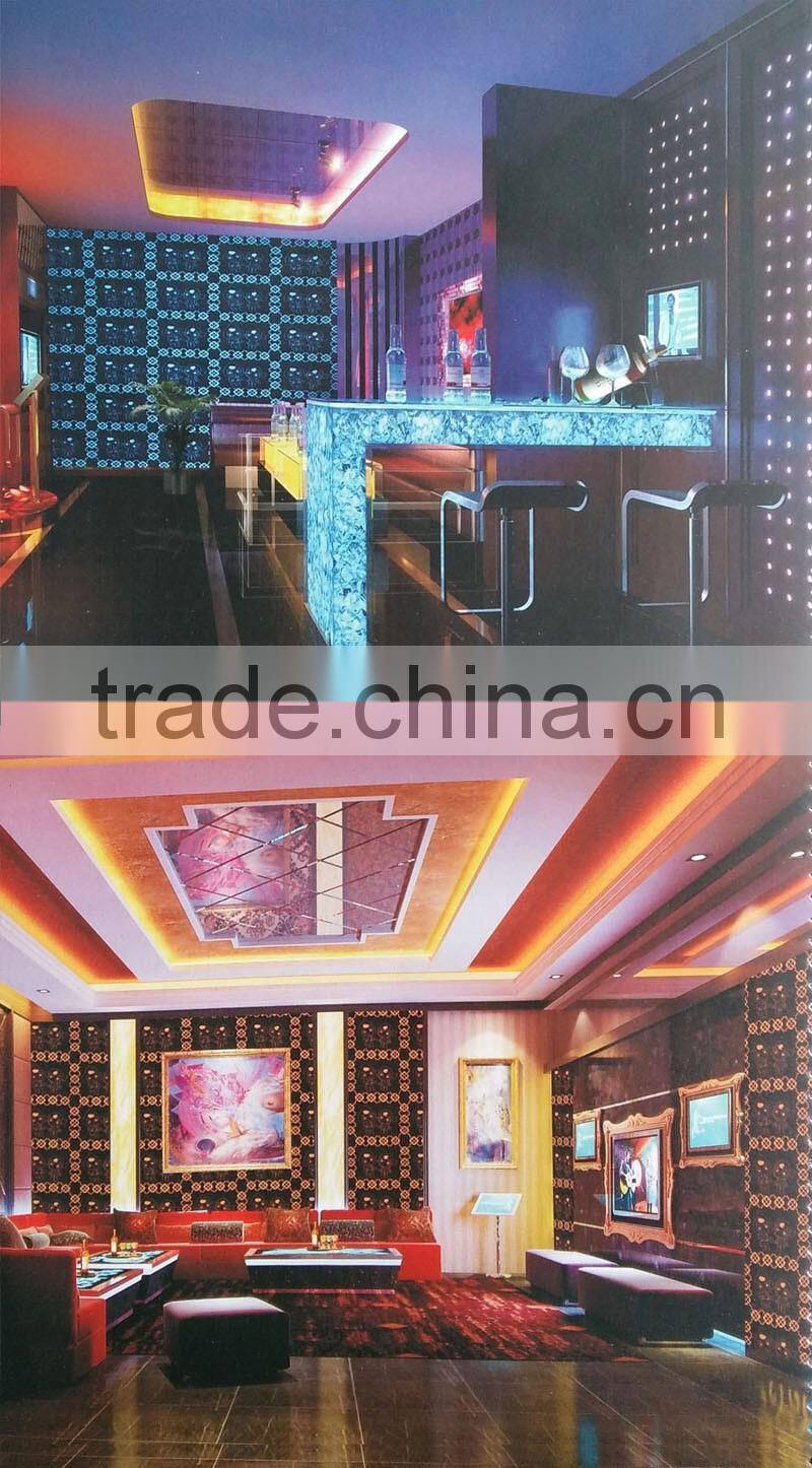 hotel KTV wallcovering 1.37m (137cm) 54" inch fabric back wallpaper zLG-1280