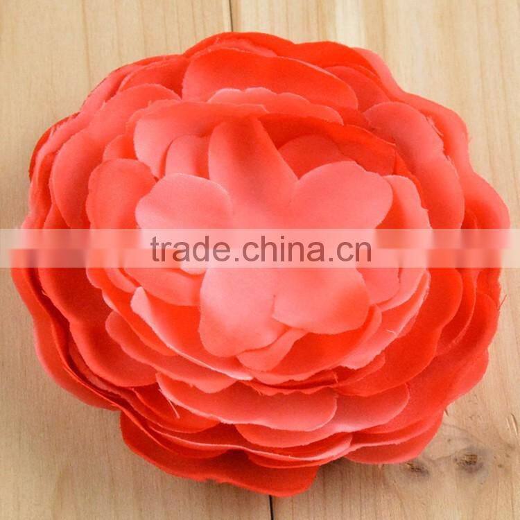 Hot Sale Peony Flower Artificial Flowers Accessory Handmade Artificial Silk Fabric Peony Hair Flowers For Hair Dress Decoration