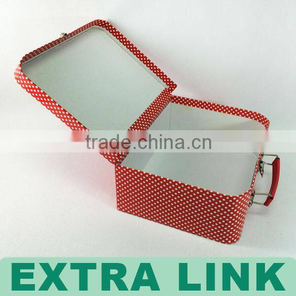 Luxury High Quality Custom Logo Printed Paper Storage Gift Box Suitcase With Metal Handle