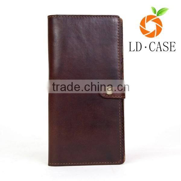 Unisex Genuine Leather Clutch Card Holder Travellers Cheque Book Holder Wallet