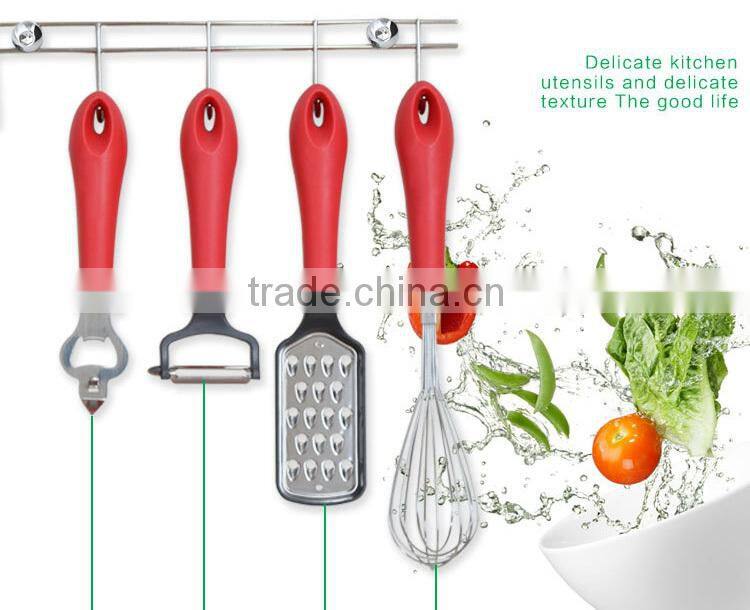 Fashion Eco-friendly Stainless steel with pp handle Kitchen Accessoriess Holder/Bottle Opener/egg Whisk 4PCS Dinnerware Set