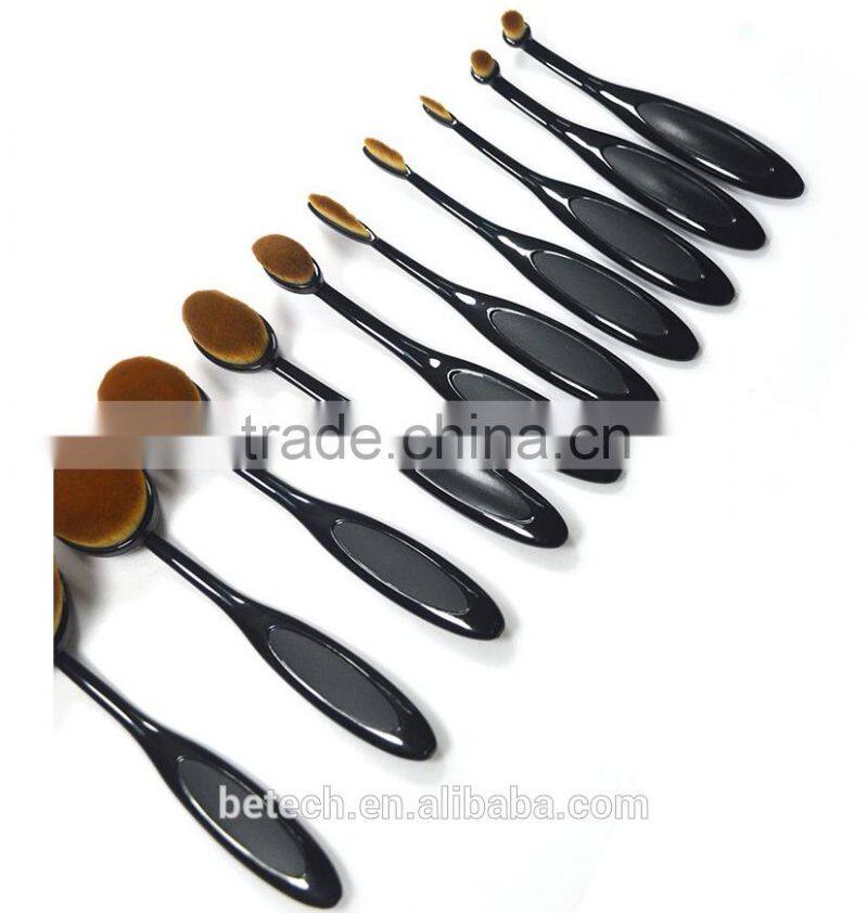Newest 10PCs/Set Toothbrush Eyebrow Eyeliner Lip Oval makeup brush
