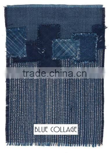 TABLE RUNNER WITH INDIGO DYED COTTON