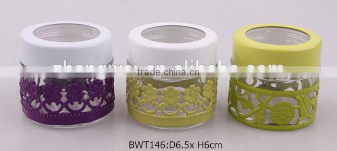 100ml glass spice bottle with metal coating