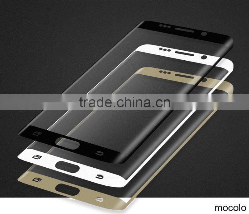 9H 0.2MM 3D Curved Full Coverage Tempered Glass Screen Protector For Galaxy S7 Edge G9350 Glass Silk print Glass Thermal Bending