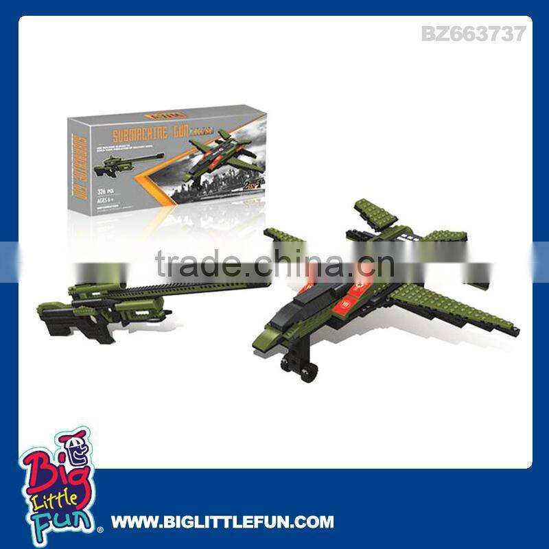 Military toys play set,toy gun military and fighter plane toy block