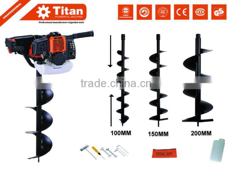 cheap gasoline petrol 52cc one man operate earth auger with CE,GS,EUII certifications