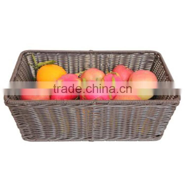 S&D Factory wholesale Wicker Rectangle Basket for Bread , Fruit,Sandwiches storage basket with cover