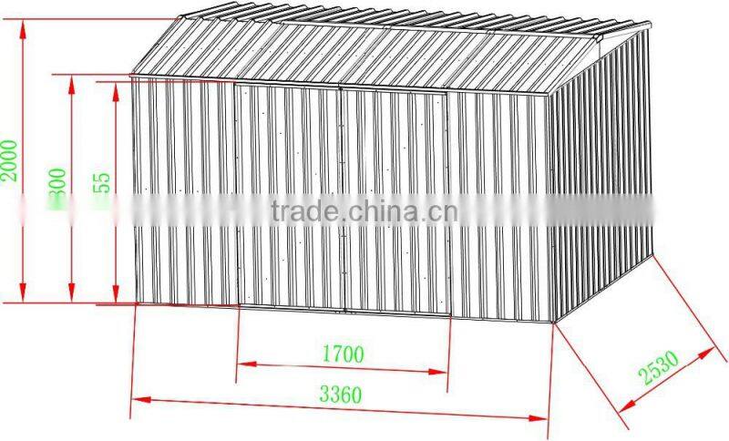 Metal garden storage shed made in China