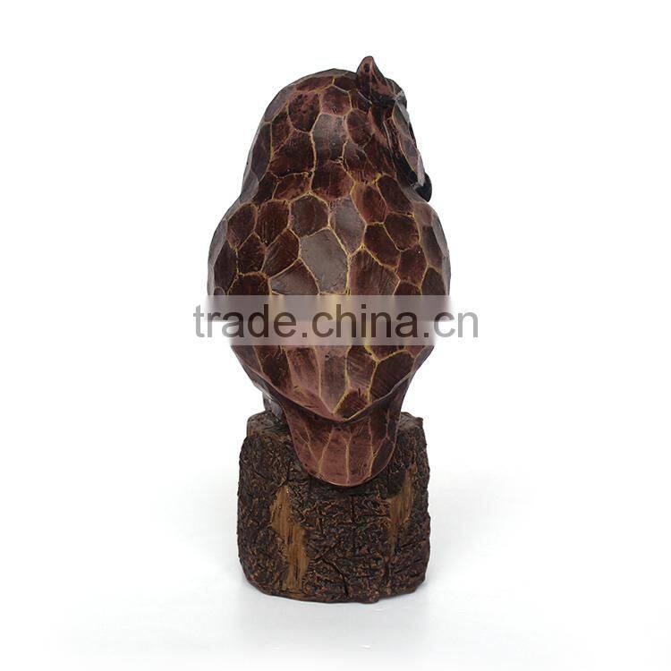 2015 Synthetic wood resin statue with owl shape