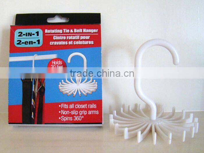 20 Holes Adjustable Plastic Rotating Tie and Belt Hanger
