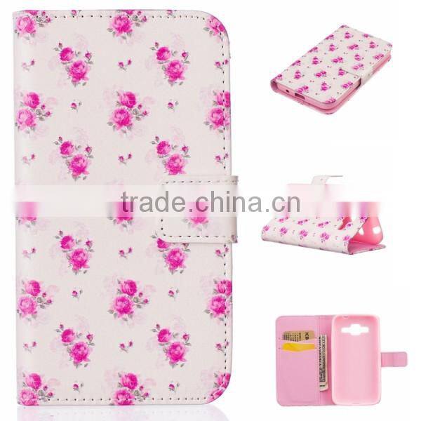 Relief painting phone shell PU leather phone case flip leather holster for Samsung G530