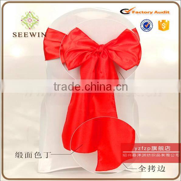 vivid color chiffon satin fabric chair sash for chair deco