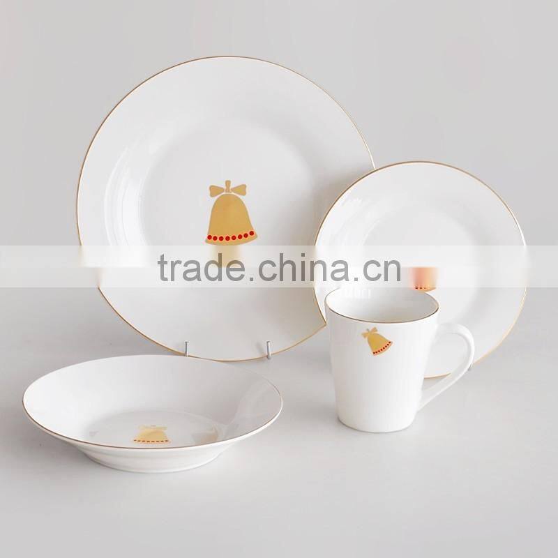 16pcs porcelain dinner set with gold line,porcelain dinnerware set with gold lines,ceramic gold line dinner set
