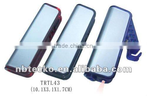 Hot selling multi-function keychain with tape measure and magnifier and LED flashlight