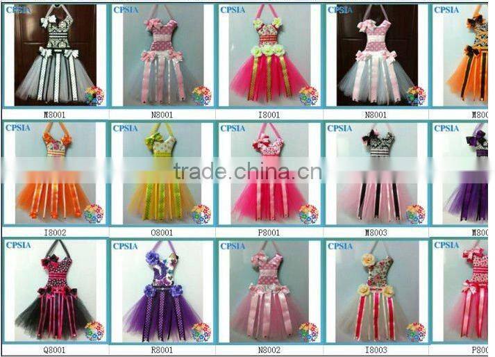 2014 China Wholesale Girls romantic tutu ribbon tutu set Girls bow holder Tutu