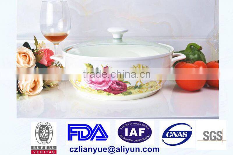 Microwave porcelain pot with glass lid