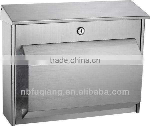 FQ-107 Wall mounted stainless steel mailbox, post box, mail box, letter box