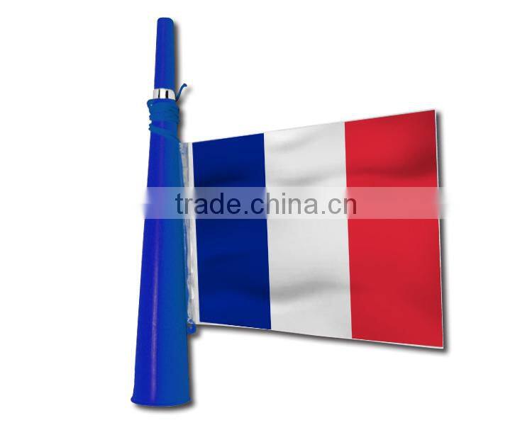 Great quality plastic fans horn with flag 2015 popular sales plastic Football Horn With Flag