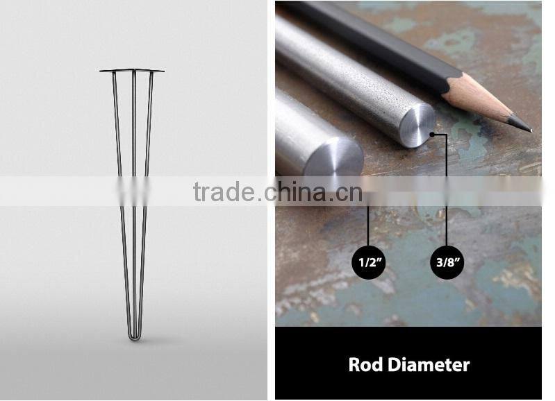 16 inch Set of Four steel hairpin table legs for End Tables