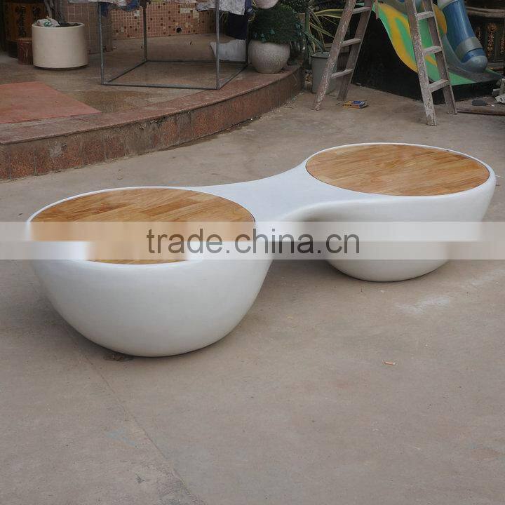 Large fiberglass round mall chair