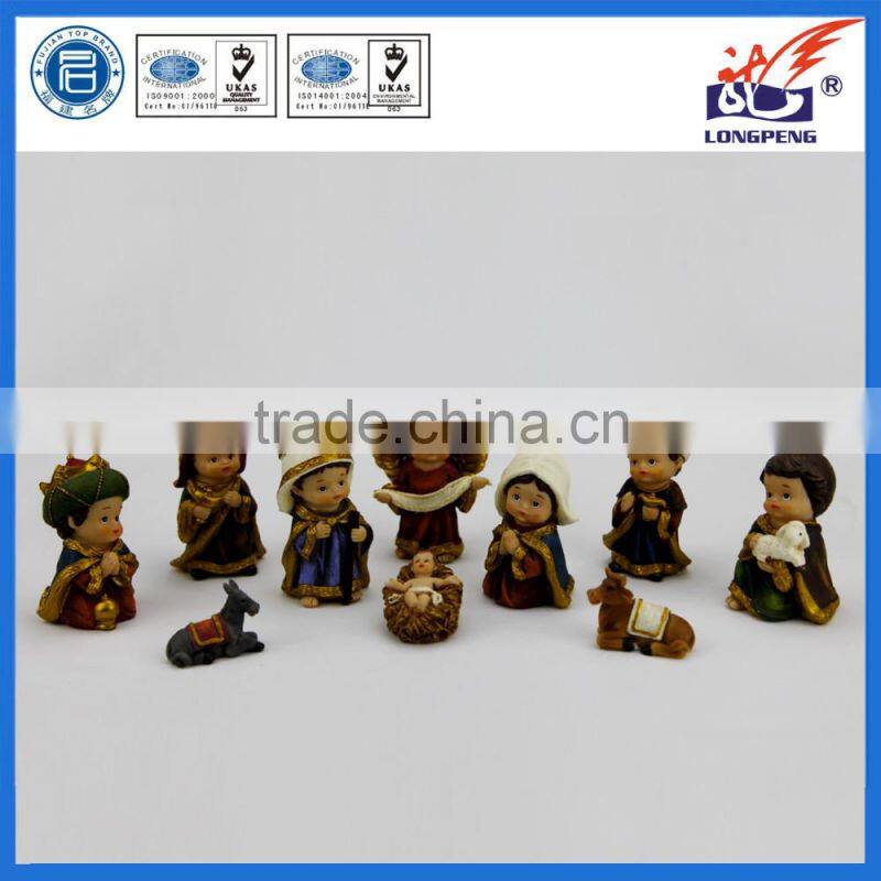 Holiday Decoration Custom Design Polyresin Cartoon Catholic Religious Nativity Set