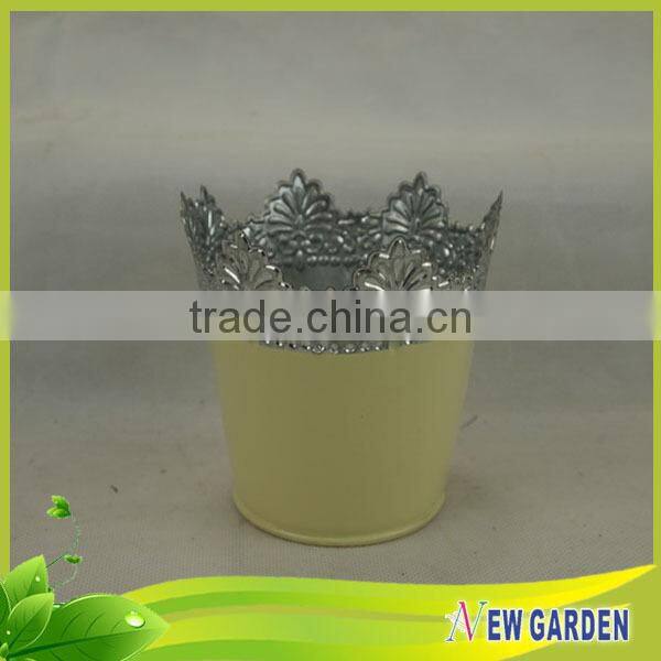 Fashionable latest design beautiful indoor metal artificial flower pot