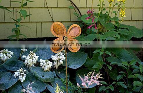 wholesale metal yard art Open Star hand heart Decorative wrought iron garden stake outdoor decoration