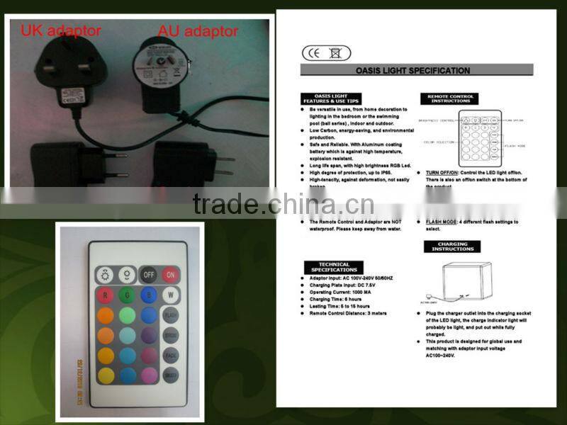rechargeable LLDPE color change led decorative table lamp