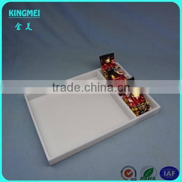 Welcome to buy square tea tray cups storage stand acrylic white tray wholesale