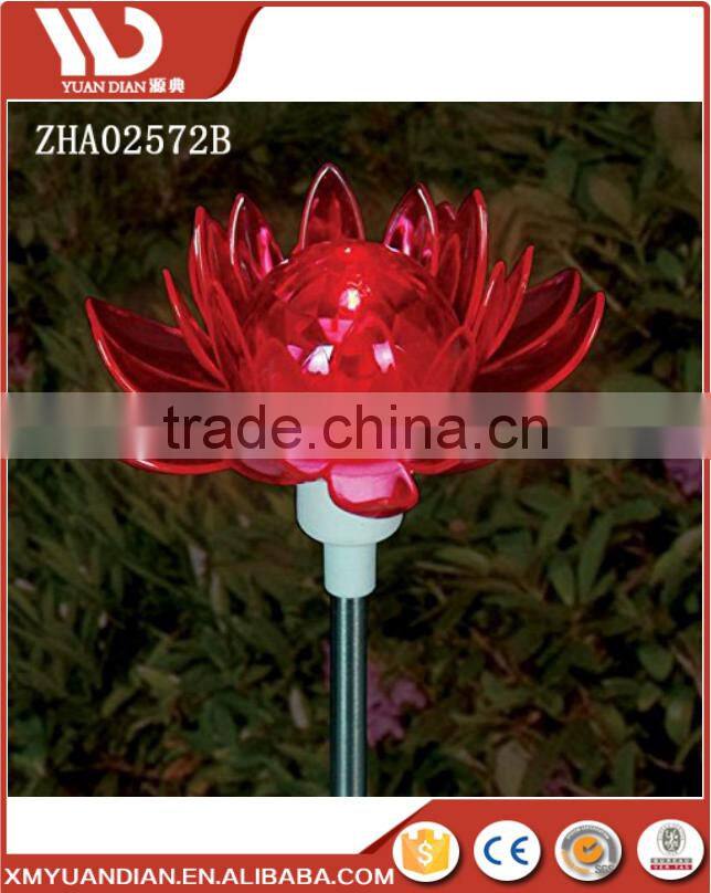 Solar Powered Iron Garden Flower Stake Rotating Solar Garden Lights