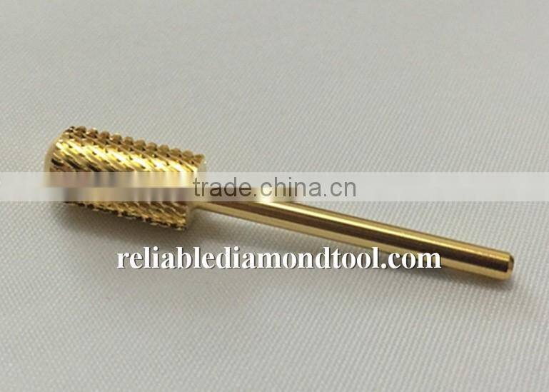 Total Length 40MM Shank Diameter Barrel Ball Golden Carbide Burr for Nail HUAXING JIANGYIN