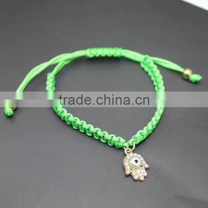 rhinestone evil eye charm macrame bracelet personalized frendship bracelet for promotion gifts